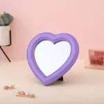 Pastel heart shape cosmetic mirror