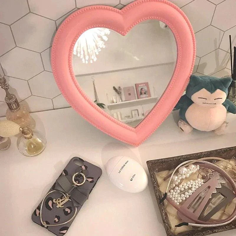 Pastel Heart Shape Cosmetic Mirror 614674