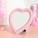 Pastel heart shape cosmetic mirror