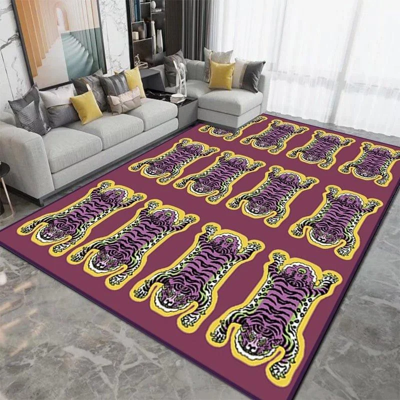 Patterned Tiger Design Living Room Carpet 116663