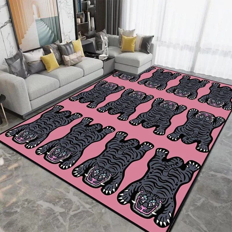 Patterned Tiger Design Living Room Carpet 145039