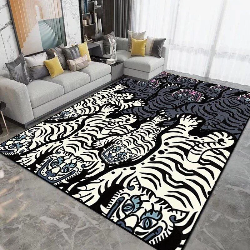 Patterned Tiger Design Living Room Carpet 464044