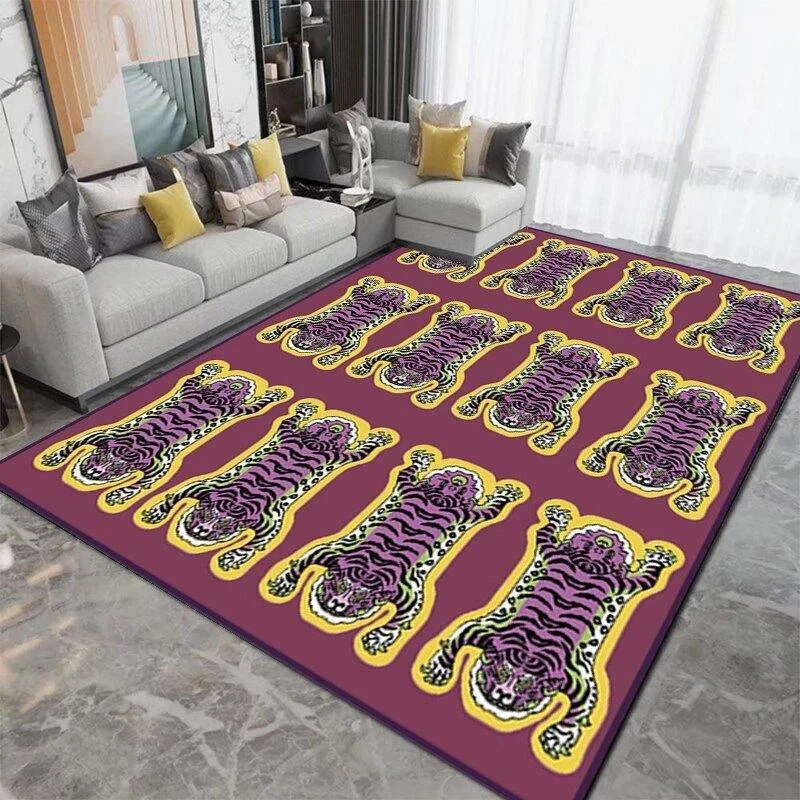 Patterned Tiger Design Living Room Carpet 596613