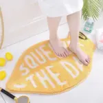 Peach lemon shaped absorbent bathroom mats