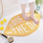 Peach lemon shaped absorbent bathroom mats
