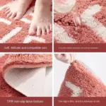 Peach lemon shaped absorbent bathroom mats