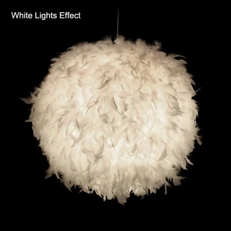 Pendant white feather hanging light