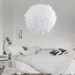 Pendant white feather hanging light