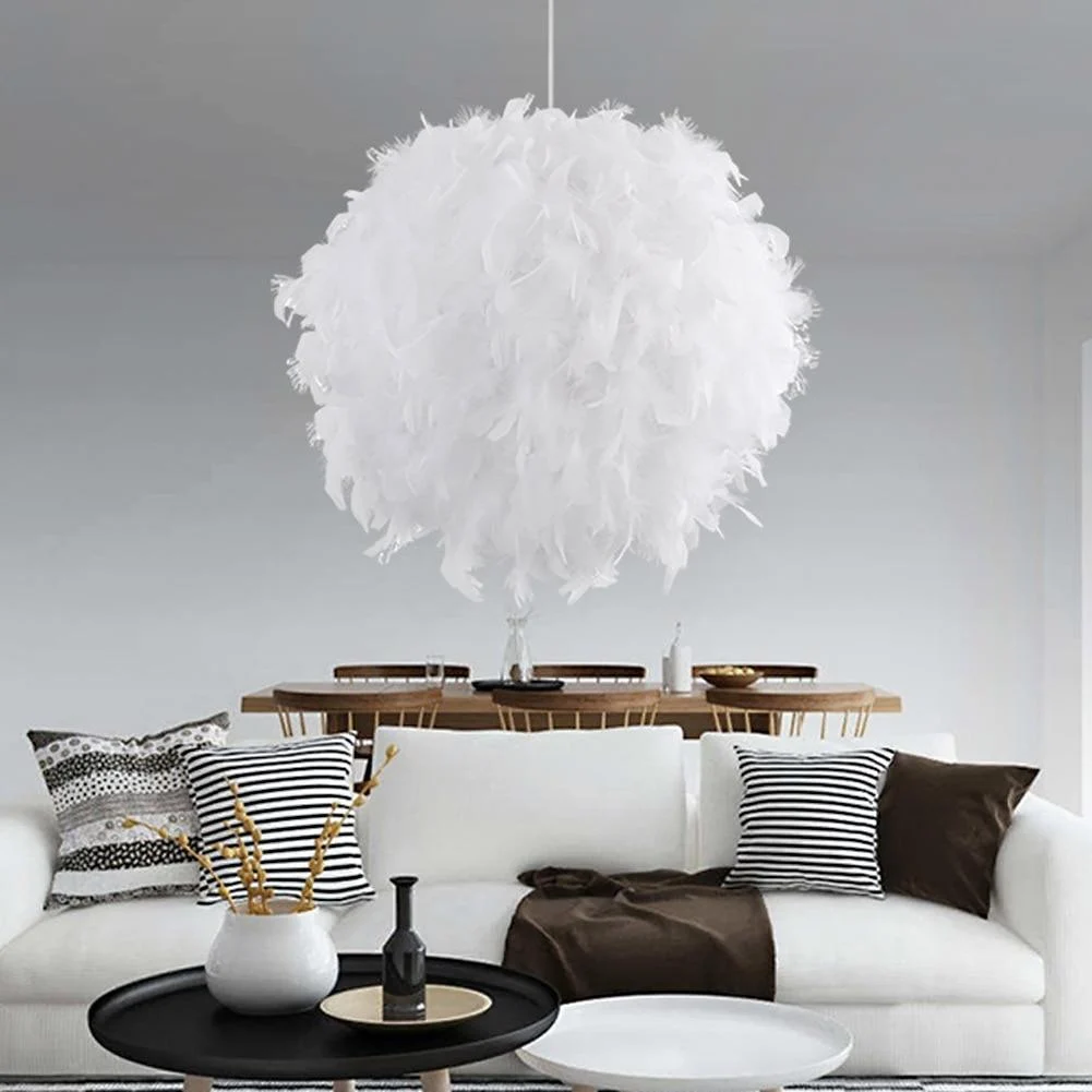 Pendant White Feather Hanging Light 866235