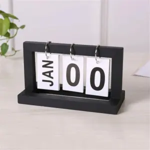 Perpetual Wooden Flip Display Calendar