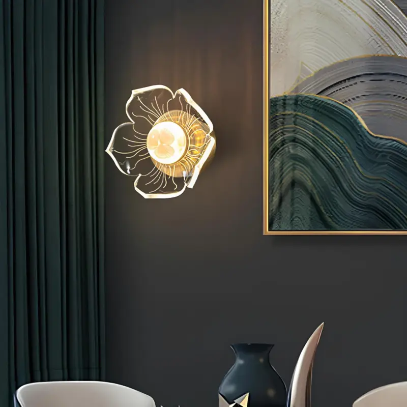Petalshine led wandleuchte modern bluetenblatt design warmweiss licht wohnzimmer xlumina