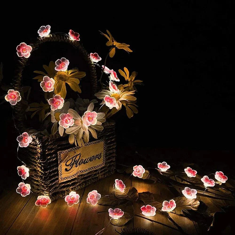 Pink Cherry Blossom Fairy Light Garland 351173