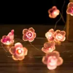 Pink cherry blossom fairy light garland