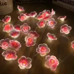 Pink cherry blossom fairy light garland
