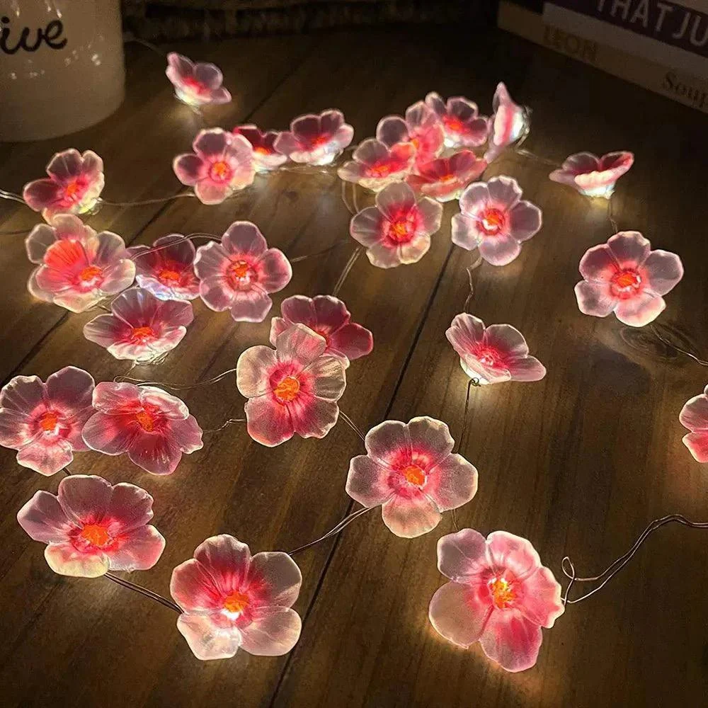 Pink Cherry Blossom Fairy Light Garland 418939