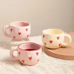 Pink love heart ceramic coffee mug