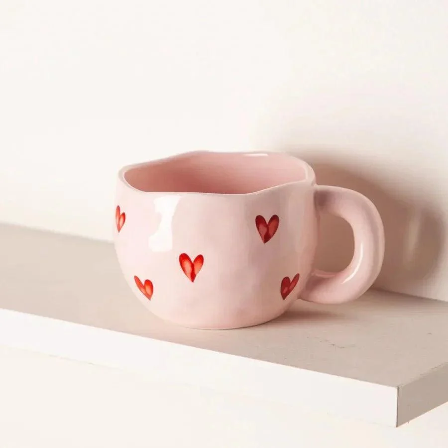 Pink Love Heart Ceramic Coffee Mug 501578