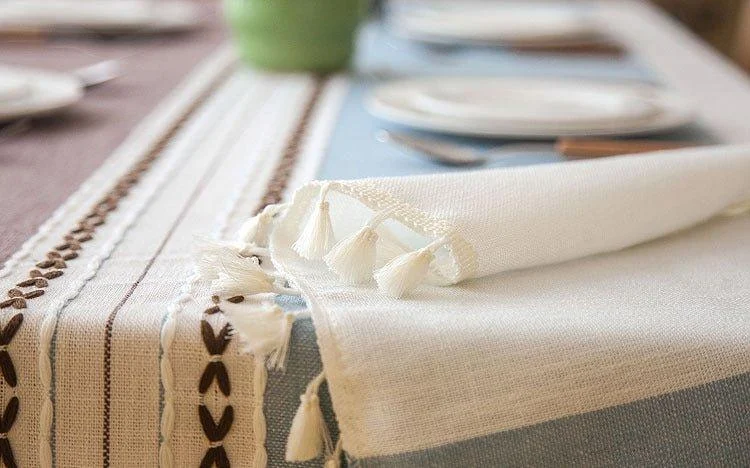 Plaid Linen Tablecloth With Tasselstableclothliving Simply House 657283