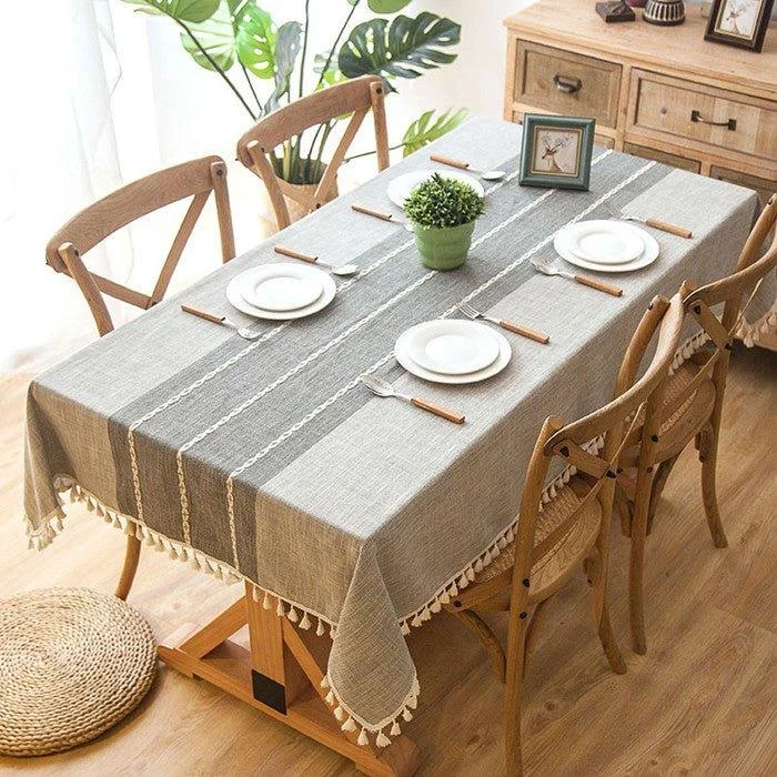 Plaid Linen Tablecloth With Tasselstableclothliving Simply House 793688