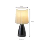 Pleatedlight dimmbarer tischlampe glasbasis gefalteter stoffschirm usb anschluss elegant design xlumina11