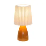 Pleatedlight dimmbarer tischlampe glasbasis gefalteter stoffschirm usb anschluss elegant design xlumina2