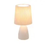 Pleatedlight dimmbarer tischlampe glasbasis gefalteter stoffschirm usb anschluss elegant design xlumina4