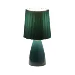 Pleatedlight dimmbarer tischlampe glasbasis gefalteter stoffschirm usb anschluss elegant design xlumina5