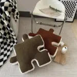 Plush building block puzzle comfort cushion