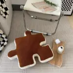 Plush building block puzzle comfort cushion