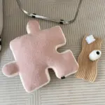 Plush building block puzzle comfort cushion