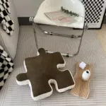 Plush building block puzzle comfort cushion