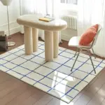 Plush checked pattern living room rug