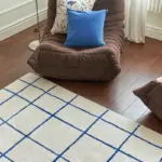 Plush checked pattern living room rug