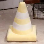 Plush traffic cone cosy cushion