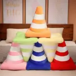 Plush traffic cone cosy cushion