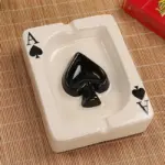 Poker red heart ceramic ashtray