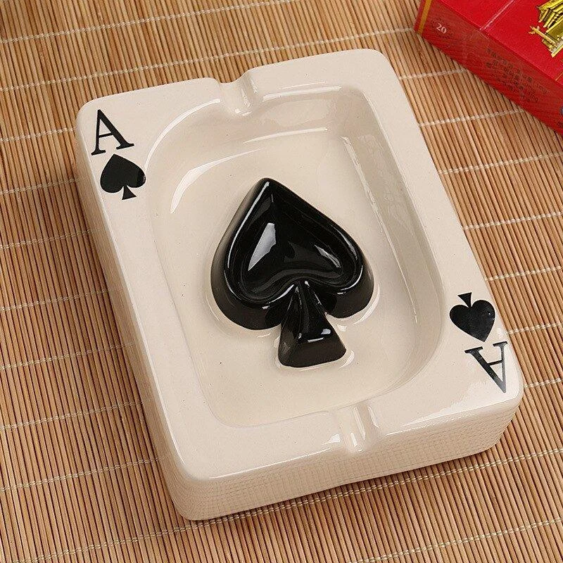 Poker Red Heart Ceramic Ashtray 140420