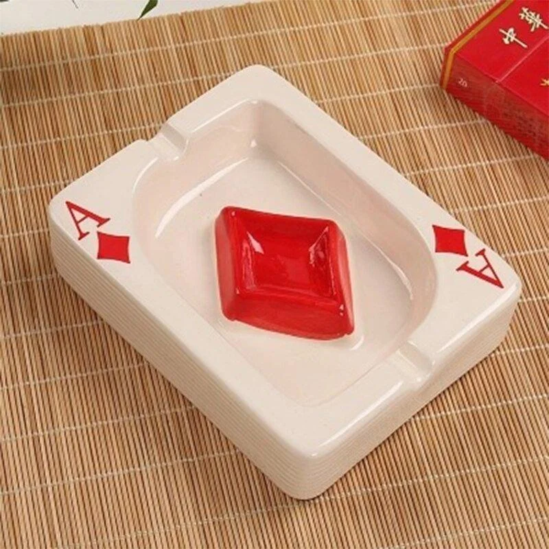 Poker Red Heart Ceramic Ashtray 325581