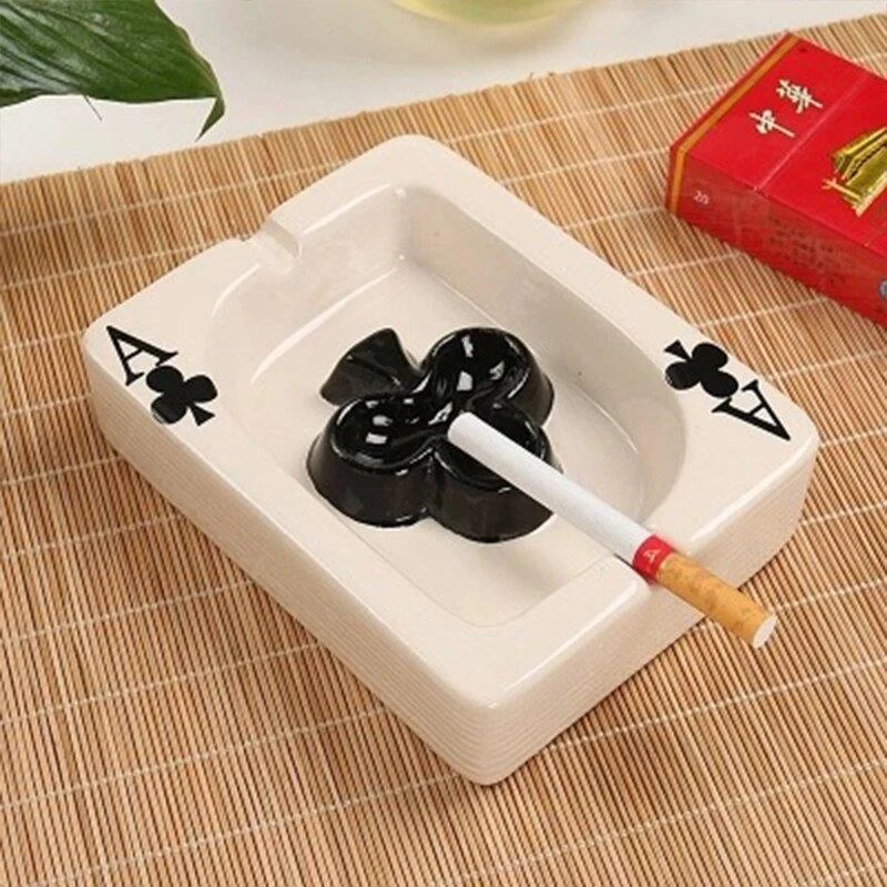 Poker Red Heart Ceramic Ashtray 808555