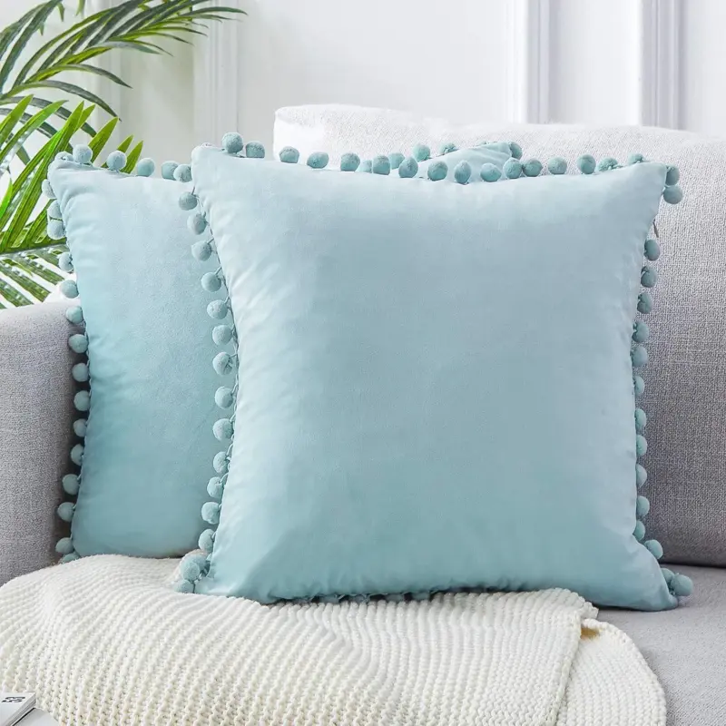 Pom pom cushion coverscushionsliving simply house