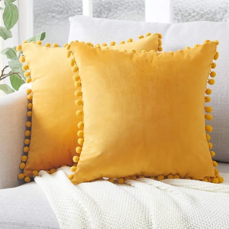 Pom pom cushion coverscushionsliving simply house