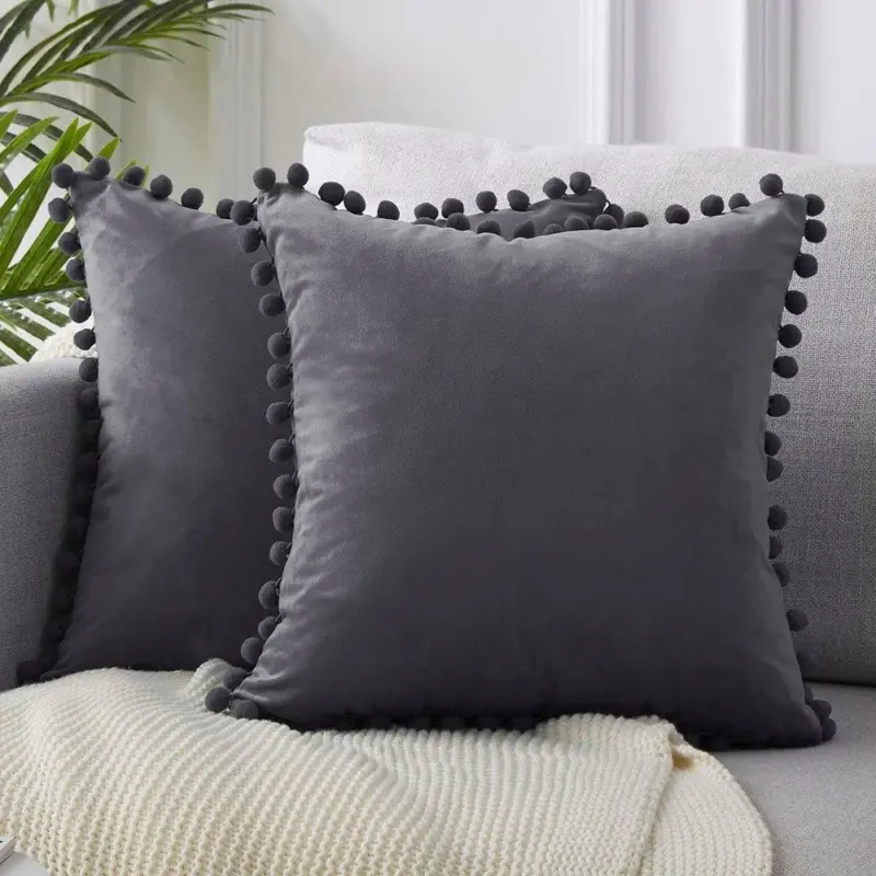 Pom pom cushion coverscushionsliving simply house