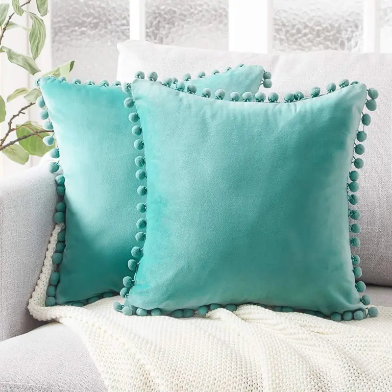 Pom pom cushion coverscushionsliving simply house
