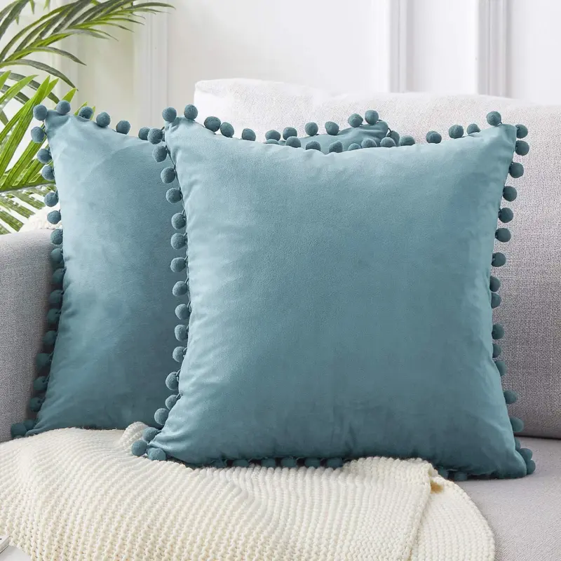 Pom pom cushion coverscushionsliving simply house