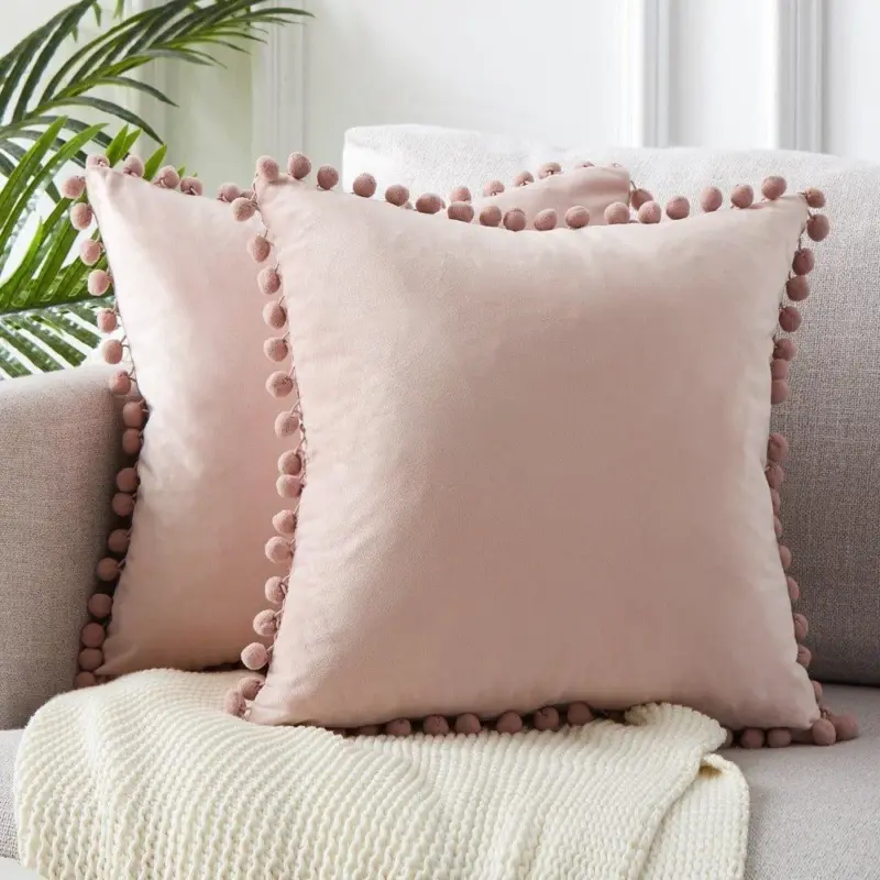 Pom pom cushion coverscushionsliving simply house