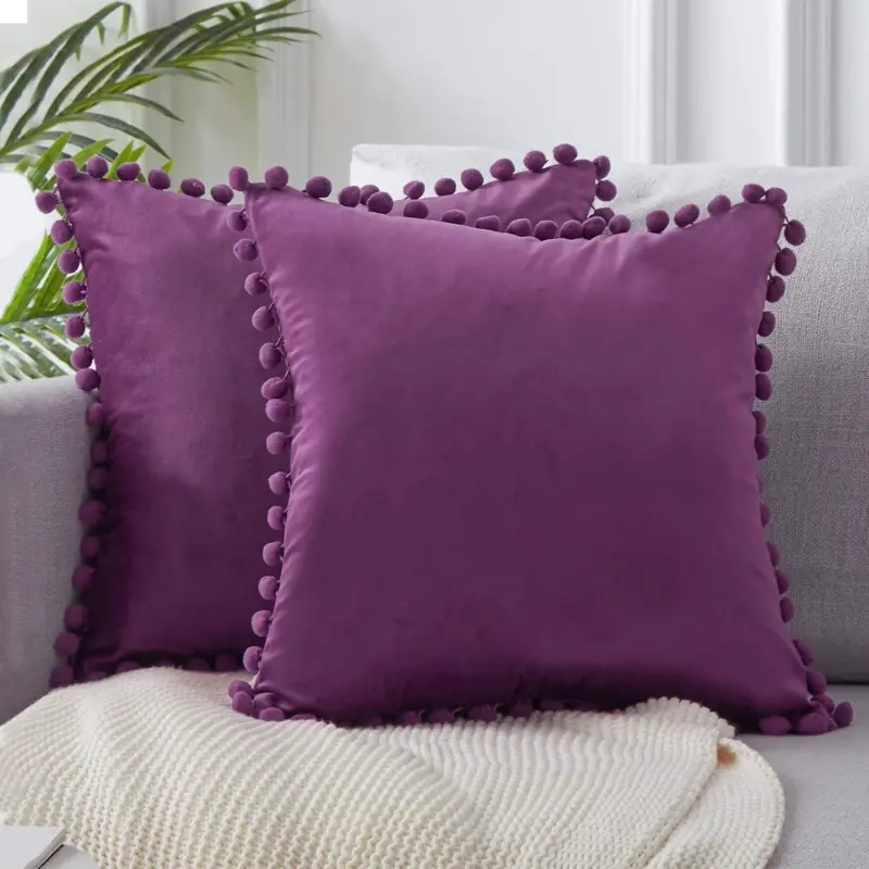 Pom pom cushion coverscushionsliving simply house
