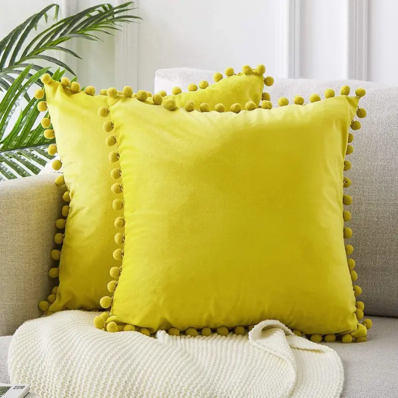 Pom pom cushion coverscushionsliving simply house