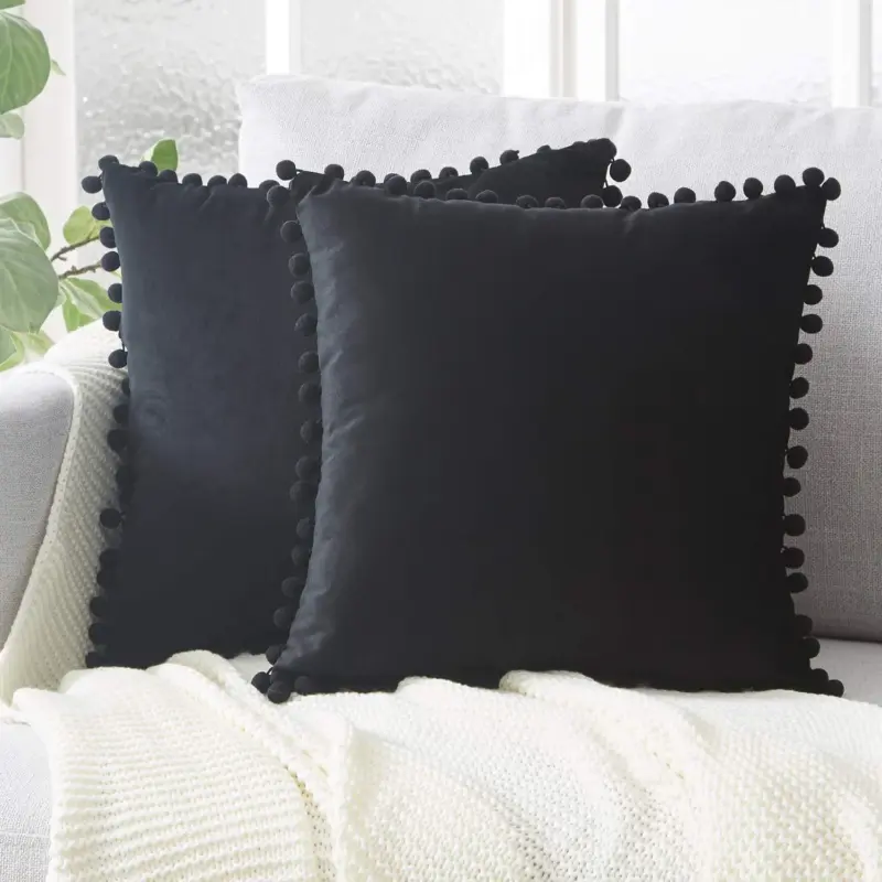 Pom pom cushion coverscushionsliving simply house