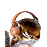 Possum with Headphones | Modern Wall Art Canvas Painting Unique Gift Home Decor 40x50cm