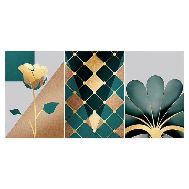 Posters And Prints Golden Modern Minimalistic Wall Art Geometric Floral Abstract Canvas Painting Nordic Decorative Painting 276235